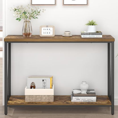 EXCEFUR Entryway Table, Narrow Sofa Console Tables Behind Couch, Modern Entry Table for Hallway Entrance Living Room, Rustic Brown - color: Rustic Brown