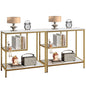 AT-VALY End Table Set of 2, 3-Tier Small End Table, Nightstand for Living Room, Bedroom, Office, Bathroom (Gold)