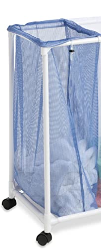 Honey-Can-Do HMP-01629 3 bag mesh laundry sorter, 30.5" x 15.3" x 30" , Blue/White