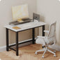 43" Home Office Desk Modern Computer Desk 43.3x23.6x29.5 inches PC Table with Thicken Frame Industrial Style Sturdy Metal Frame Furniture for Writing Gaming Marble White+Black - color: Marble White+black, size: 43