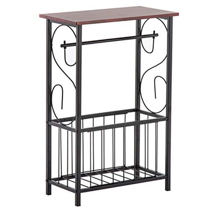 Vasitelan End Table,Industrial Retro Small Side Table for Small Spaces Living Room Bedroom Kitchen and Office (Coffee) - color: Coffee