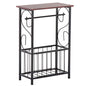Vasitelan End Table,Industrial Retro Small Side Table for Small Spaces Living Room Bedroom Kitchen and Office (Coffee) - color: Coffee