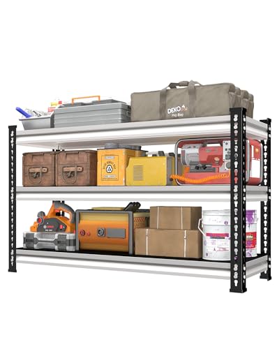 Utility Storage Garage Shelving - 48'' Wide 1500 Lbs Heavy Duty 3 Tier Metal Shelves Adjustable - Freestanding Rack Units for Basement Kitchen Pantry - White 48" W x 18" D x 39" H - size: 48"Wx18"D-3T-WT