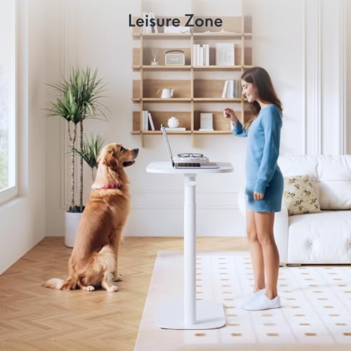 FLEXISPOT Adjustable C Table Mobile Snack Side End Table Sofa Couch Bedside Table Laptop Cart TV Tray Night Stand Small Space Side Table(23.6" W x 13.8" D,White) - color: White, size: 24x14
