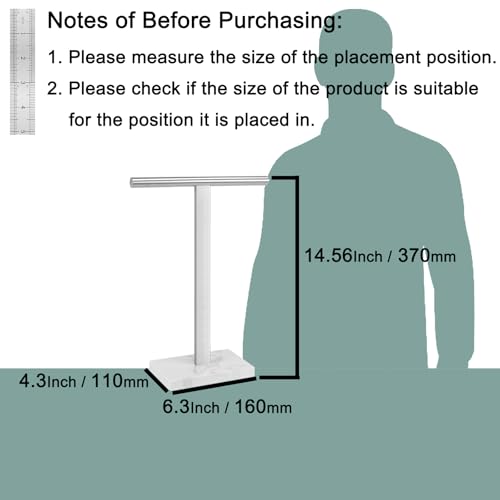 Hand Towel Holder, T-Shape Hand Towel Stand for Bathroom, Hand Towel Rack Bar Standing for Vanity Kitchen Countertop, 304 Stainless Steel (Marble Base, Brushed) - color: Brushed