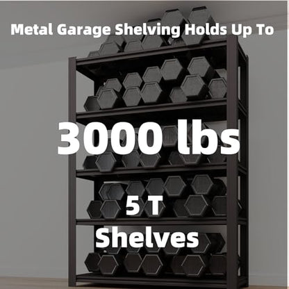 5-Tier 35" W x 15.8" D x 72" H Garage Shelving 3000LBS Storage Shelves Heavy Duty Metal Shelf Unit Adjustable Basement Industrial Storage Racks (72 * 35 * 15.8) - size: 5T 35" W x 15.8" D x 72" H