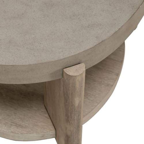 Liberty Furniture Affinity Oval Cocktail Table with Casters for Living Room - Dusty Taupe Faux Concrete Tops - size: Oval Cocktail Table