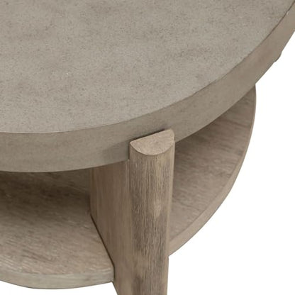 Liberty Furniture Affinity Oval Cocktail Table with Casters for Living Room - Dusty Taupe Faux Concrete Tops - size: Oval Cocktail Table