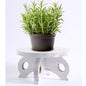 White Wooden Plant Stands Indoor Riser Round Display Stands Farmhouse Display Stool Flower Holder Pedestal Board Pine - color: White, size: Pine