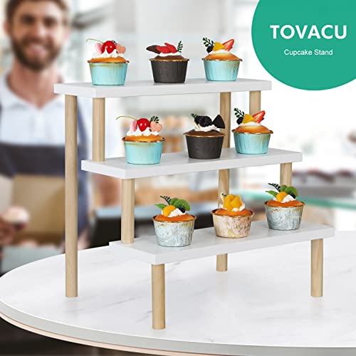 Windowsill Plant Stand Shelf 3 Tiers Desktop Organization and Storage Shelf Bathroom Countertop Corner Cupcake Display Stand for Table Wood Ladder,White - size: 3 Tiers