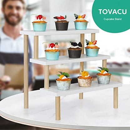 Windowsill Plant Stand Shelf 3 Tiers Desktop Organization and Storage Shelf Bathroom Countertop Corner Cupcake Display Stand for Table Wood Ladder,White - size: 3 Tiers