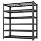 6 Tier Metal Shelving Unit, Adjustable Storage Shelves, 84" H x 55" W x 24" D Heavy Duty Garage Shelves for Warehouse, Basement, Kitchen, Pantry, Living Room, Black (6T 84 * 55 * 24) - size: 6T 55" W x 24" D x 84" H
