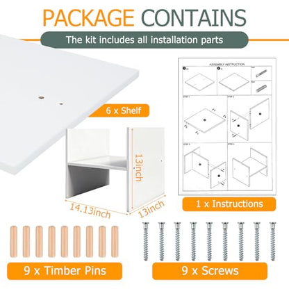 Thyle 2 Pack Cubicle Cube Insert 13x13 Inch H Shaped Insert Shelf Cube Divider Inserts Shelf Adjustable Storage Organizer Floor Document Storage Compartment for Office Room