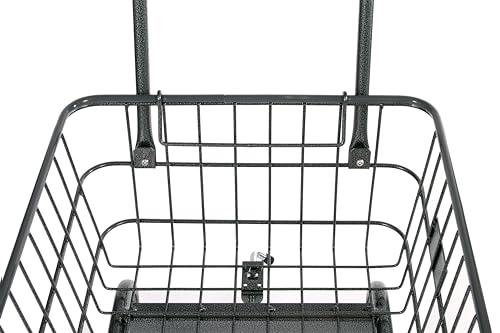 Rolling Laundry Cart with Wheels, Metal Wire Basket, Heavy Duty Utility Cart (Grey) - color: Gray