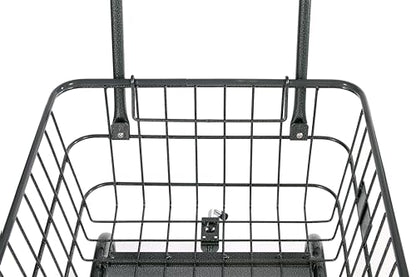 Rolling Laundry Cart with Wheels, Metal Wire Basket, Heavy Duty Utility Cart (Grey) - color: Gray