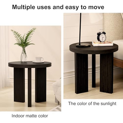 17.52" Small Round Side Table, Black | Coffee Table with Smooth Thick Mesa, Circle End Table with X Shaped Stable Legs, Accent Tea Table for Living Room, Office - color: Black, style: Side Table