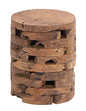 Deco 79 Teak Wood Handmade Side End Accent Table Live Edge End Table with Brick Inspired Design, Side Table 14" x 14" x 18", Brown - color: Brown, size: 14" x 14" x 18"