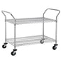 Finnhomy 2 Tier Commercial Grade Rolling Cart, Heavy Duty Utility Cart, Carts with Wheels and Handles, Kitchen Carts on Wheels, Metal Cart with 600 lbs Capacity, Shelf Size 23.6"Dx47.2"W x 39.4"H, NSF - size: 24"D x 48"W x 39.3"H