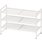 Simple Houseware 3-Tier Stackable Metal Panel Shoes Rack, White - color: White, style: Metal Panel
