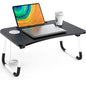 Bed Table Elekin Folding Lap Desk Laptop Desk Table with Storage Drawer/Cup Holder Folding Lap Desk Multi-Function Laptop Bed Table Desk Stand Bed Table Tray for Bed/Couch/Sofa - color: Black&white