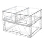 Vtopmart Clear Stackable Storage Drawers, 3 Pack Wide Organizer Set | Wide and Small Pull-Out PET Drawers with Stackable Design for Bathroom Organization, Cabinets, Closets, Pantry and Medicine - style: 1 Wide+2 Small