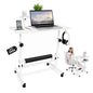 Small Rolling Desk with Wheels, Adjustable Height 27"-43.3" Portable Standing Desk, 31.5"x15.7" Tabletop, Mobile Laptop Computer Table for Home Office Workstation, White - color: White