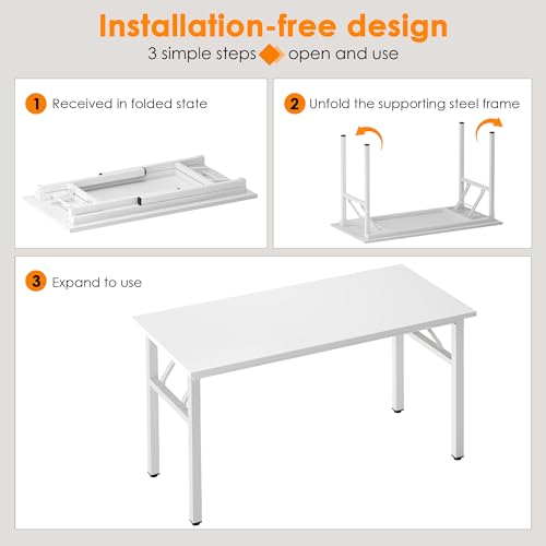 Need 47 inches Computer Desk Office Desk Folding Table with BIFMA Certification Computer Table Workstation, White AC5DW-120 - color: White, size: 47 inches