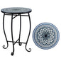Giantex Outdoor Side Table, Blooming Lotus Mosaic Patio Accent Table, 14" Coffee End Table, Indoor Outdoor Metal Plant Stand for Porch Garden Balcony Desk - style: Blooming Lotus