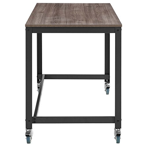 Modway Vivify Industrial Modern Computer Office Desk With Locking Casters - size: Computer Office Desk