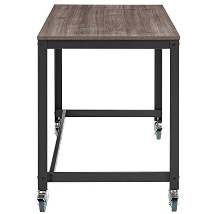Modway Vivify Industrial Modern Computer Office Desk With Locking Casters - size: Computer Office Desk