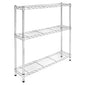 Shelving Inc. 8" d x 36" w Chrome Wire Shelving with 3 Tier Shelves, Weight Capacity 800lbs Per Shelf - size: 8" d x 36" w x 34" h
