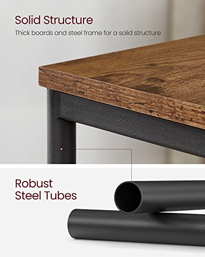VASAGLE Side Tables Set of 2, Small End Table, Nightstand for Living Room, Bedroom, Office, Bathroom, Rustic Brown and Black ULET272B01 - color: Rustic Brown + Black