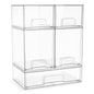 Sorbus Acrylic Storage Containers - 5 Pack, Stackable Storage Bins Set for Bathroom Organization - Clear Acrylic Drawer Organizers - Makeup Case Pull-Out Drawers (7.6’’ and 4.4’’ Tall and 12.1’’ Wide) - size: 5 Pack, Complete Set