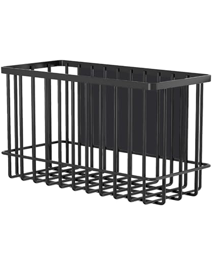 Magnetic Shelf Fridge Basket Bin for Whiteboard Washer Dryer Locker Cabinet | No Drilling Or Tools Needed, Reusable Magnet Organizer Classroom Office Home Kitchen Laundry Storage Rack Container Holder - style: (1-Pack) Black/XL