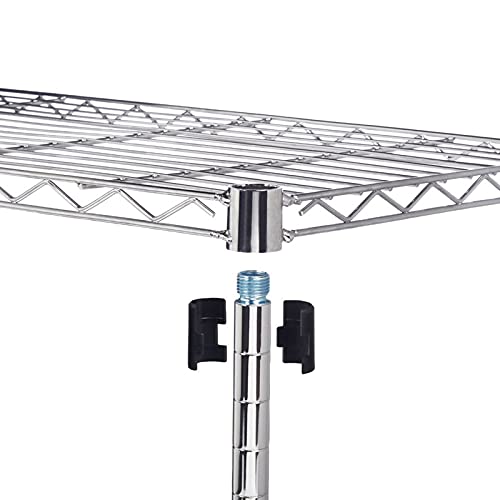 5-Tier Shelf, Adjustable Wire Metal Rack Shelving, Heavy Duty Standing Storage Shelves, Garage, Kitchen, Office, Bathroom, Shelfs Easy Assembly, 21.7" W x 17.7" D x 71" H, Chrome - color: Chrome, size: 5-tier 21.65"W x 17.72"D x 70.87"H