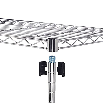 5-Tier Shelf, Adjustable Wire Metal Rack Shelving, Heavy Duty Standing Storage Shelves, Garage, Kitchen, Office, Bathroom, Shelfs Easy Assembly, 21.7" W x 17.7" D x 71" H, Chrome - color: Chrome, size: 5-tier 21.65"W x 17.72"D x 70.87"H