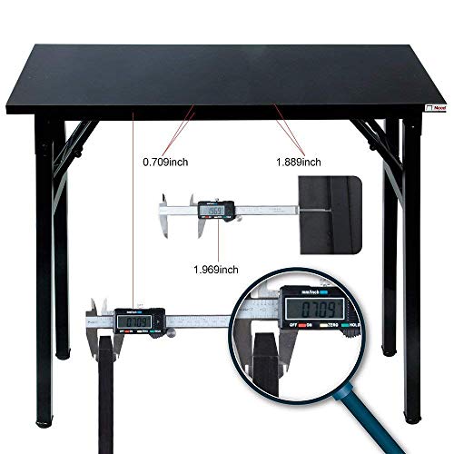Need Folding Desk - 31 1/2" No Assembly Foldable Small Computer Table,Sturdy and Heavy Duty Writing Desk for Small Spaces, Black&Black Frame - color: Black & Black Frame, size: 31.5inch