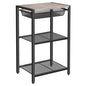 HOOBRO 28.7 Inch Tall Side Table, 3-Tier Industrial Telephone End Table with Adjustable Metal Mesh Basket, Desk Side Table with Storage Shelves, for Living Room, Bedroom, Office, Greige BG06DH01 - color: Greige + Black