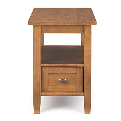 SIMPLIHOME Warm Shaker Solid Wood 14 inch Wide Transitional-Style Narrow Side Tables in Light Golden Brown for the Living Room and Bedroom (Set of 2) - color: Light Golden Brown, size: 14 inch, style: End Table (Set of 2)
