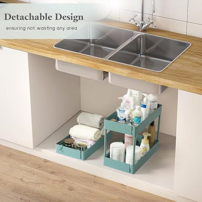 danpinera Slim Storage Cart on Wheels, 4 Tier Narrow Laundry Cart with Hooks Hanging Cups Dividers Mobile Rolling Lash Cart with Handle for Bathroom Small Spaces, Green - style: 4 Tier Green