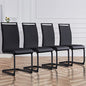 Baysitone Modern Dining Set of 4, Side Chairs With Black Frame, Faux Leather Padded Seat High Back for Kitchen, Dining Room, Living Room - Black - color: Black With Black Leg, size: Set of 4