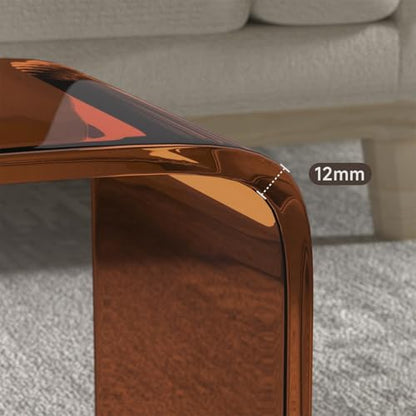 Acrylic End Table,C Shaped End Table, Acrylic Sofa Side Table, Bedside Table for Bedroom Small Simple Modern Coffee Table Suitable for Living Room - color: Brown