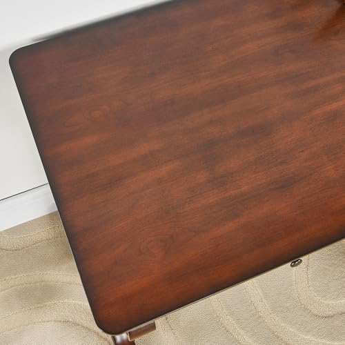 Farmhouse Oak Laptop Desk, Home Office Desks with 2 Storage Drawers, 47.2" Large Work Desk with Curved Legs, Secretary Desk for Home Office, Easy Assembly Vanity Desk, Study Table Station SSZD0036 - size: 47.2"