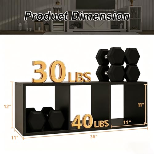 CTESNE【2026 Shelf with 3 Compartments with Tilt Protection + Reversible Shelf with Open Back, Multi-Layer and Multi-Grid Layout (Chocolate 11 inches) - color: Chocolate, size: 3 Cube 11in