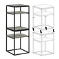 Furinno Simplistic End Side Night Stand/Bedside Table with Stainless Steel Tubes, Stackable Metal Frame, French Oak Grey - color: French Oak Grey, style: Stackable Metal Frame