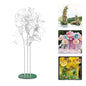 Mverse Heavy-Duty Metal Stand Base for Giant Flowers, 16.5" Powder-Coated Iron Base with 3 Bendable Aluminum Pipes and Pins for Wedding Arch, Party Backdrop, Event Décor - size: 16.5 inches