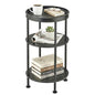 Small Round Side Table with Tray Top, 11.8" Narrow End Table, Black | 3-Tier Small Round End Table for Living Room & Bedroom, Modern Nightstand with Storage Shelf, Accent Table for Small Spaces - color: Black, style: Classic