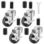 Besitu 3 Inches Prep Table Wheels Set of 4, Expanding Stem Caster Fit 7/8" and 1" ID Tube Leg with Side Brake for Stainless Steel Table, Cart, Furniture Legs, Commercial Kitchen Appliances, Workbench - style: 3 Inch