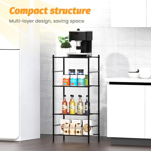 Abiglifty Storage Shelves, 4-Tier Wire Shelving, Metal Shelving with Adjustable Leveling Feet, Garage Storage for Bathroom, Closet, Kitchen - size: 4 Tier