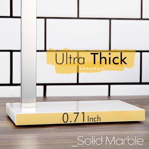 KOKOSIRI Hand Towel Holder Stand Towel Rack with Steady Marble Base for Bathroom Vanity Countertop, Polished Stainless Steel 15.7'' Height THS0006-CH - color: Polished Chrome, size: 1-Bar